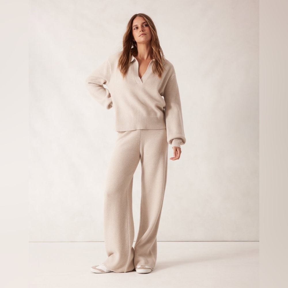 NWOT CERES LIFE Soft Knit Pant Oatmeal Marle Textured XS